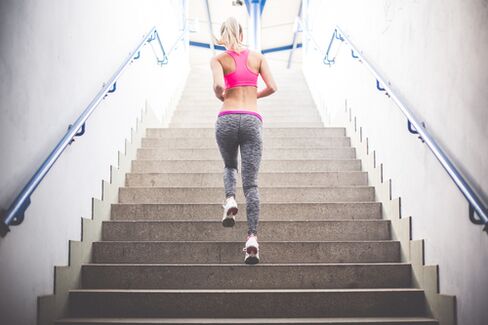 Running up stairs is a great way to get rid of excess weight. 